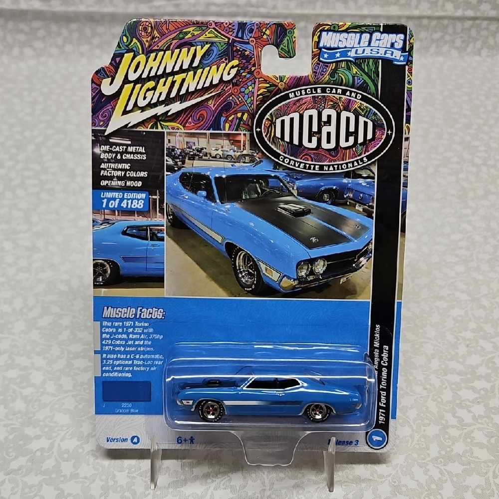 JL Blue 1971 Ford Torino Cobra Die-cast Car Limited Edition